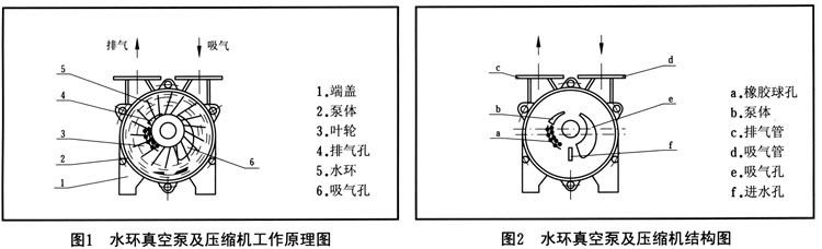 SK型水环式真空泵工作原理图