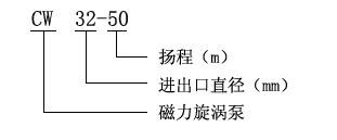 CW型磁力驱动旋涡泵型号意义