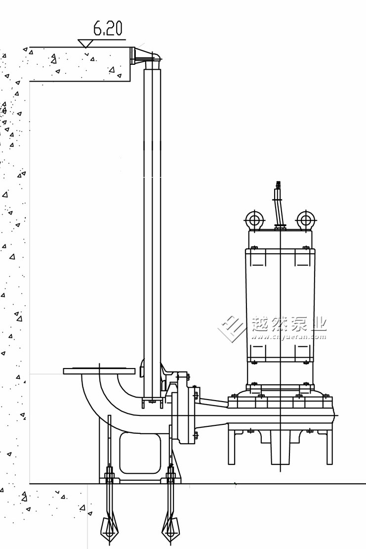 潜水排污泵工程CAD安装图
